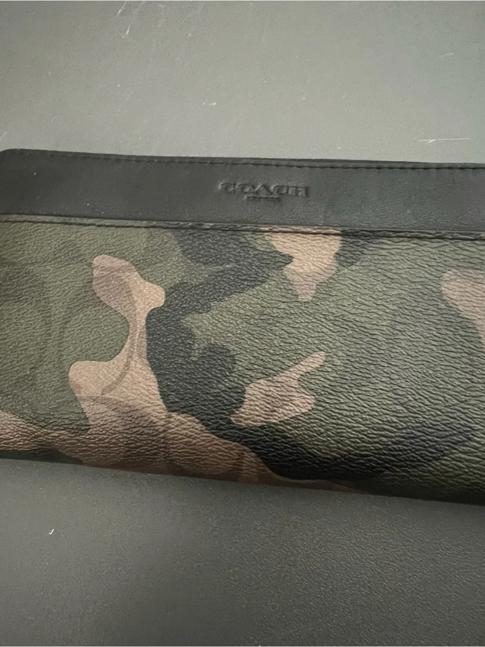 Coach Accordion Zip Wallet Signature  Camo Print